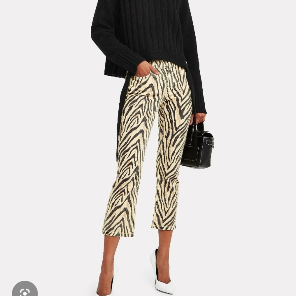 Current/Elliott Striped Black and Tan Pants